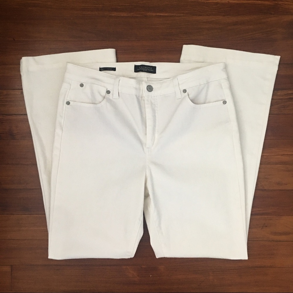 Talbots Flawless Five Pocket Flare White Jeans 12P